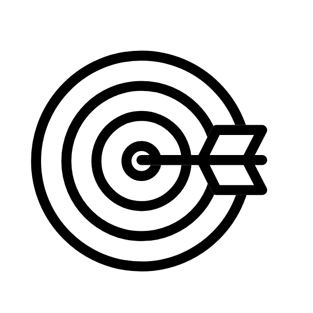 Illustration animée d’une cible pour représenter les objectifs du marketing digital