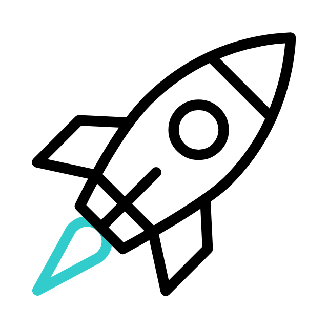 Illustration animée d’une fusée pour représenter la création et le lancement d’un site internet