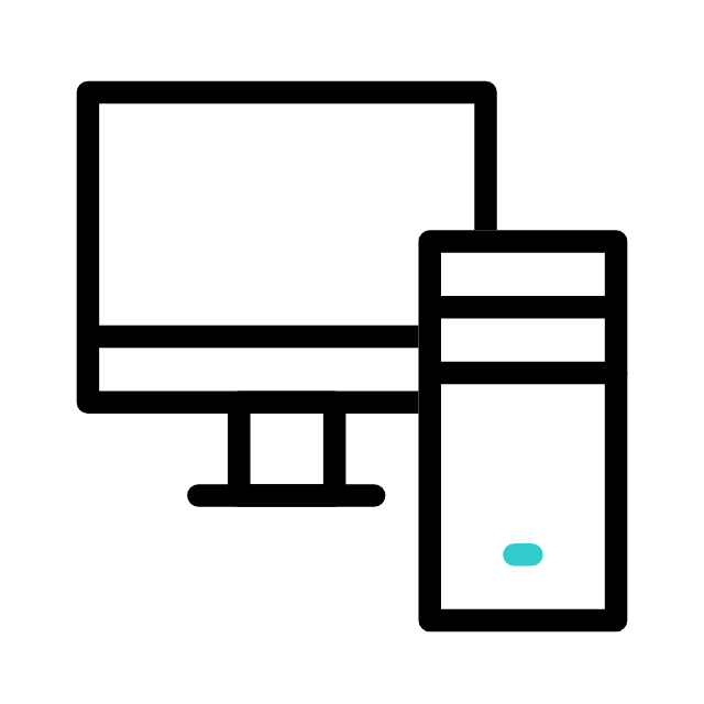 Illustration animée d’un ordinateur pour présenter le service d’hébergement web