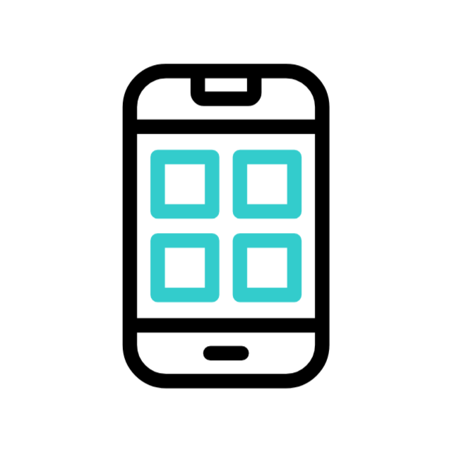 Illustration animée d’un smartphone pour présenter le service de développement d’applications mobiles